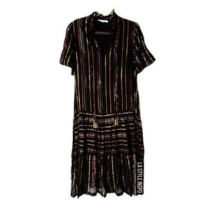 Apiece Apart New York Ruffled Tiered Dress with V-Neck Size 2